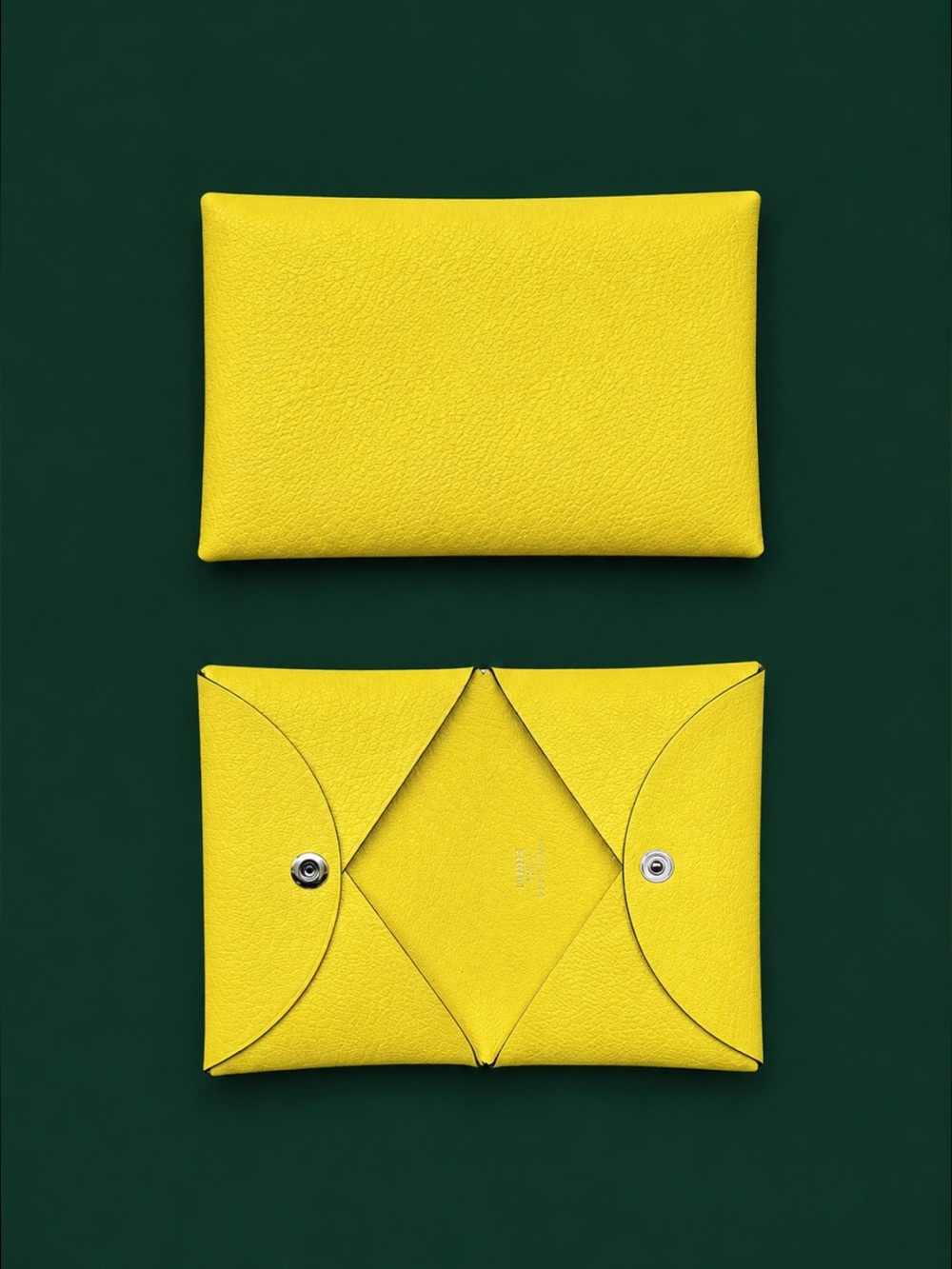 🔥HERMES Calvi Card Holder in Yellow